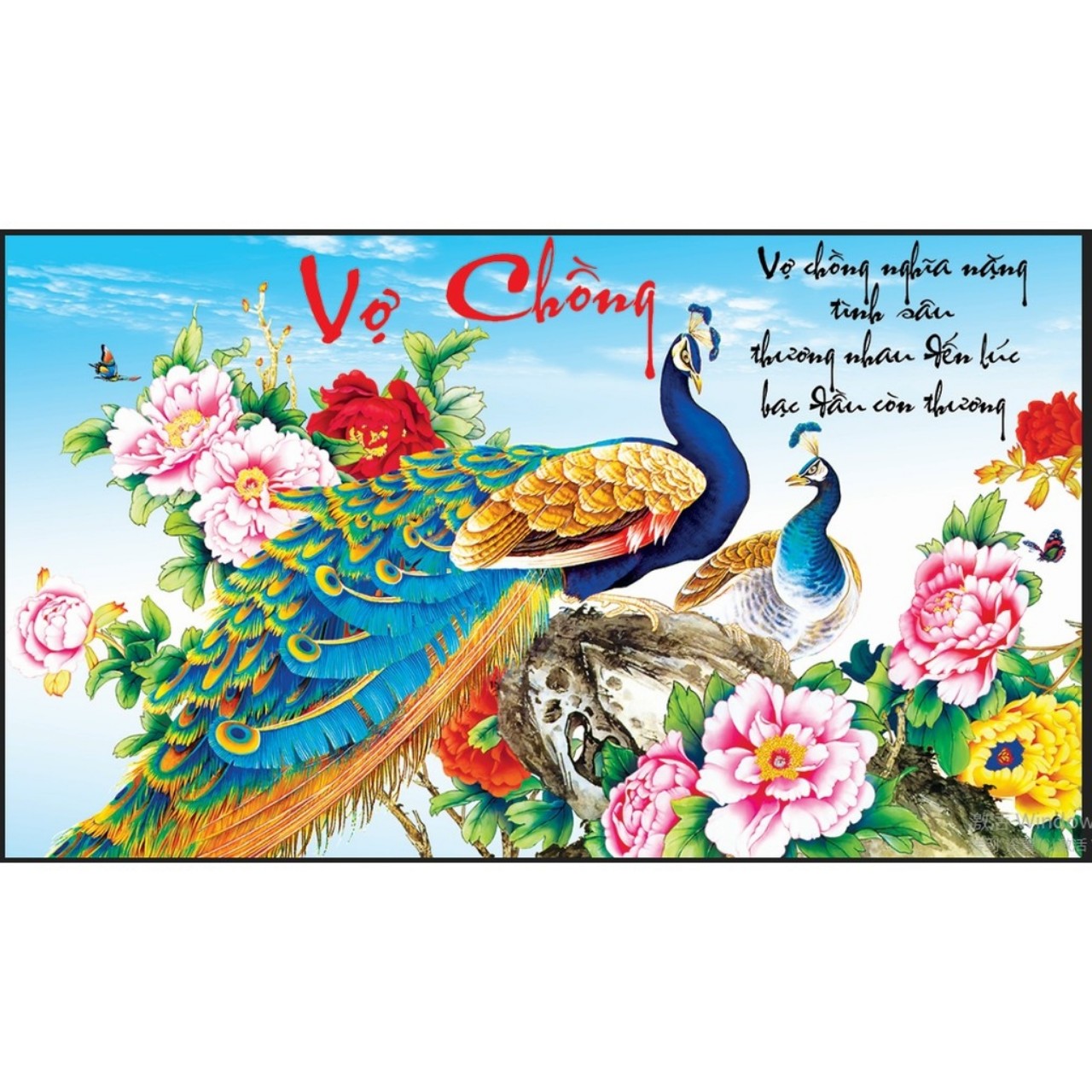 Tranh đính đá vợ chồng 91x53cm