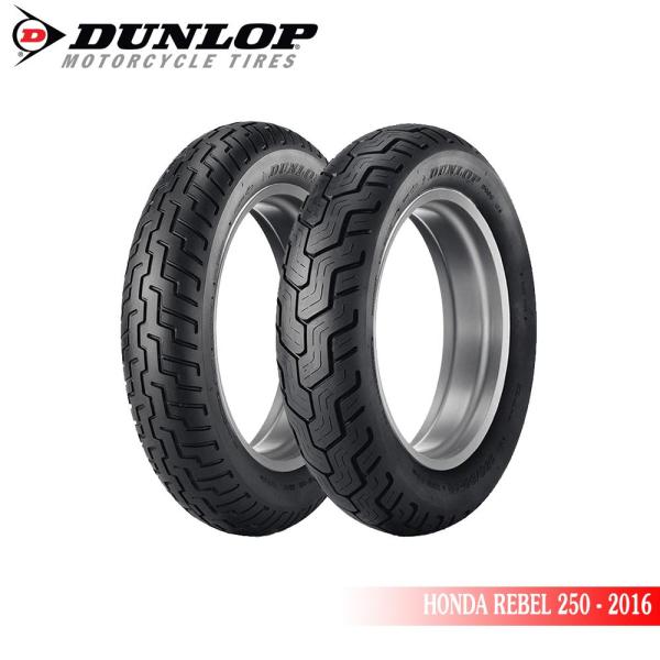 Cặp lốp xe HONDA REBEL 250 2016 DUNLOP TRƯỚC 100/90-18 D404 và SAU 130/90-15 D404 - Tặng móc khóa thời trang Dunlop trị giá 199,000