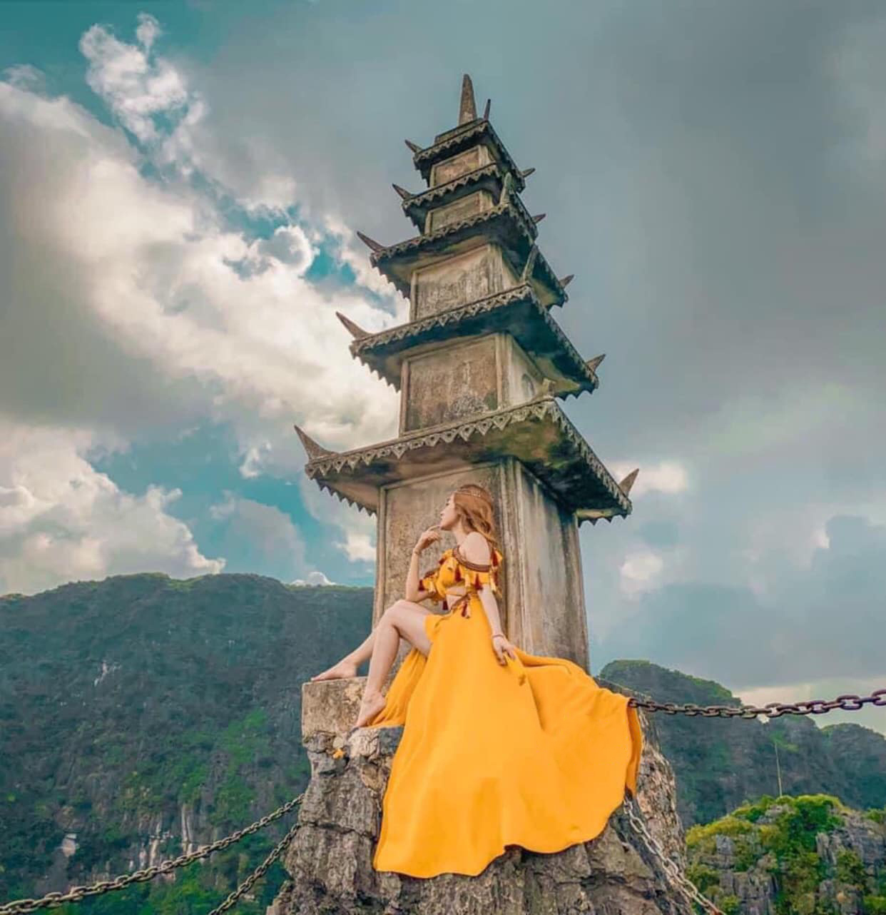 [HCM]Đầm maxi biển thổ cẩm phong cách boho