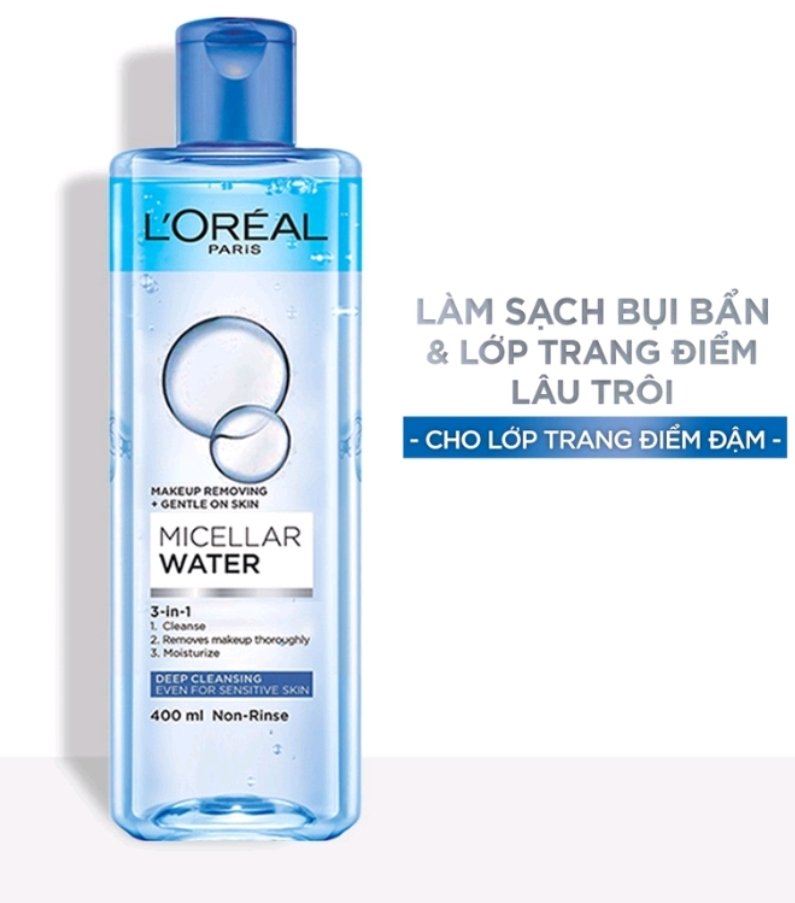 Nước tẩy trang Loreal - LOreal Paris 3-in-1 Micellar Water. 400ml