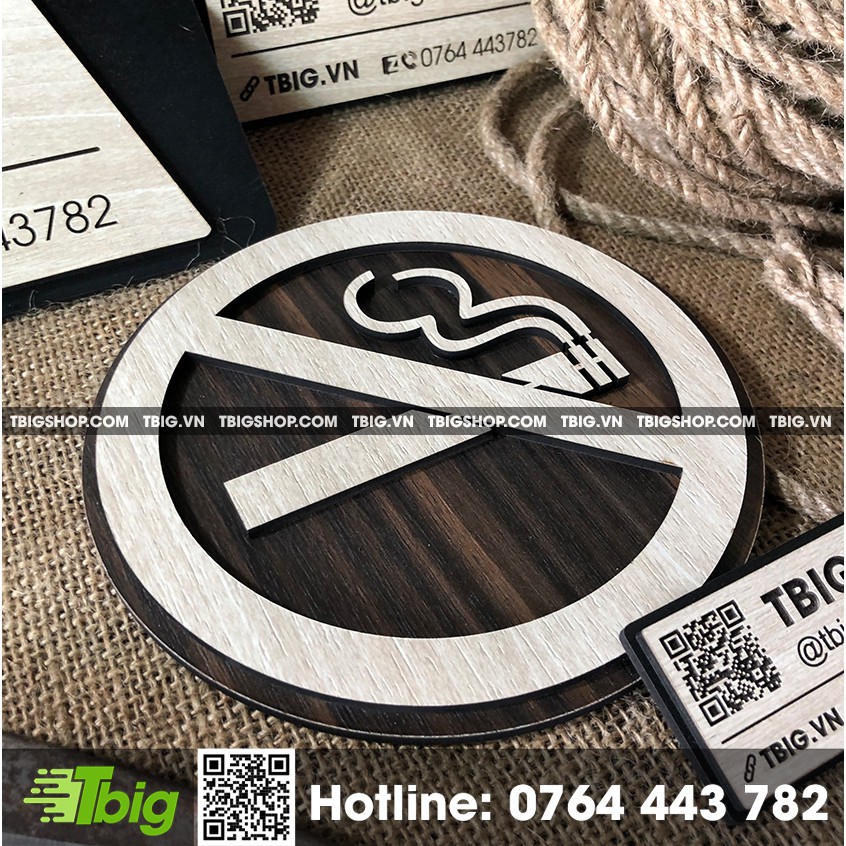 Bảng No smoking gỗ mặt veneer