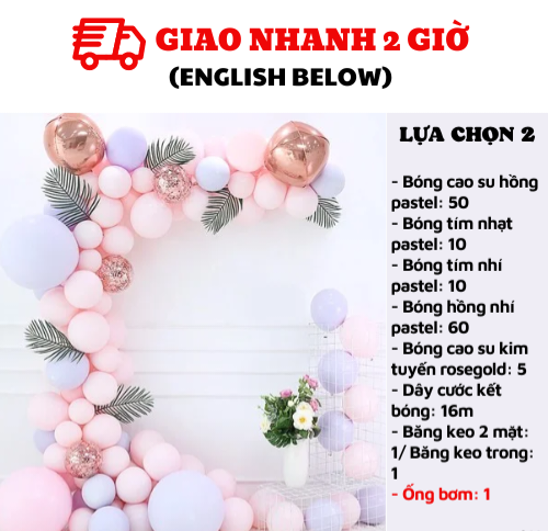 Set bóng trang trí Sinh nhật bé gái BBG04