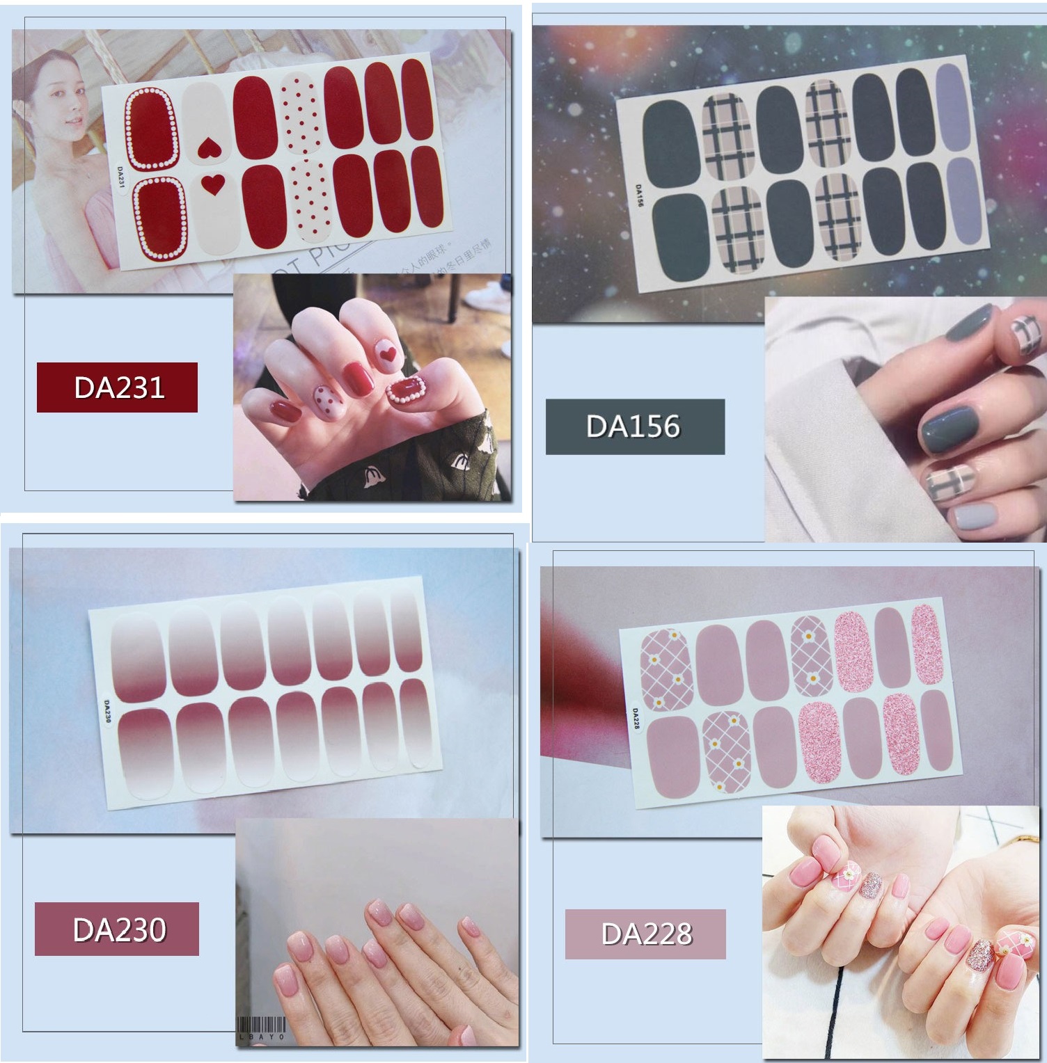 Bộ sticker dán móng tay trang trí 3D kháng nước bền chặt - P6