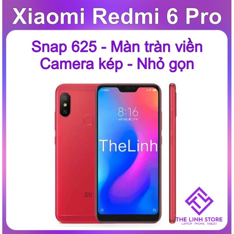Điện thoại Xiaomi Redmi 6 Pro Snap 625 - MIUI 11 Màn tai thỏ