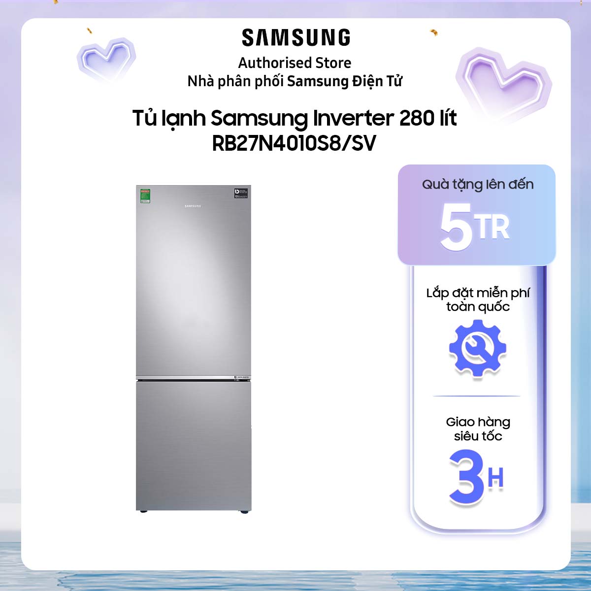 RB27N4010S8 - Tủ lạnh Samsung Inverter 280 lít RB27N4010S8/SV