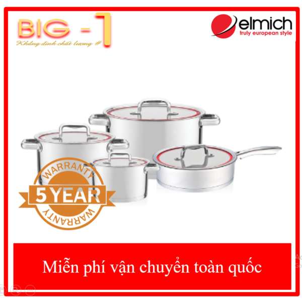 Bộ Nồi Chảo Inox Elmich Praha EL3338 - Bảo Hành 5 Năm