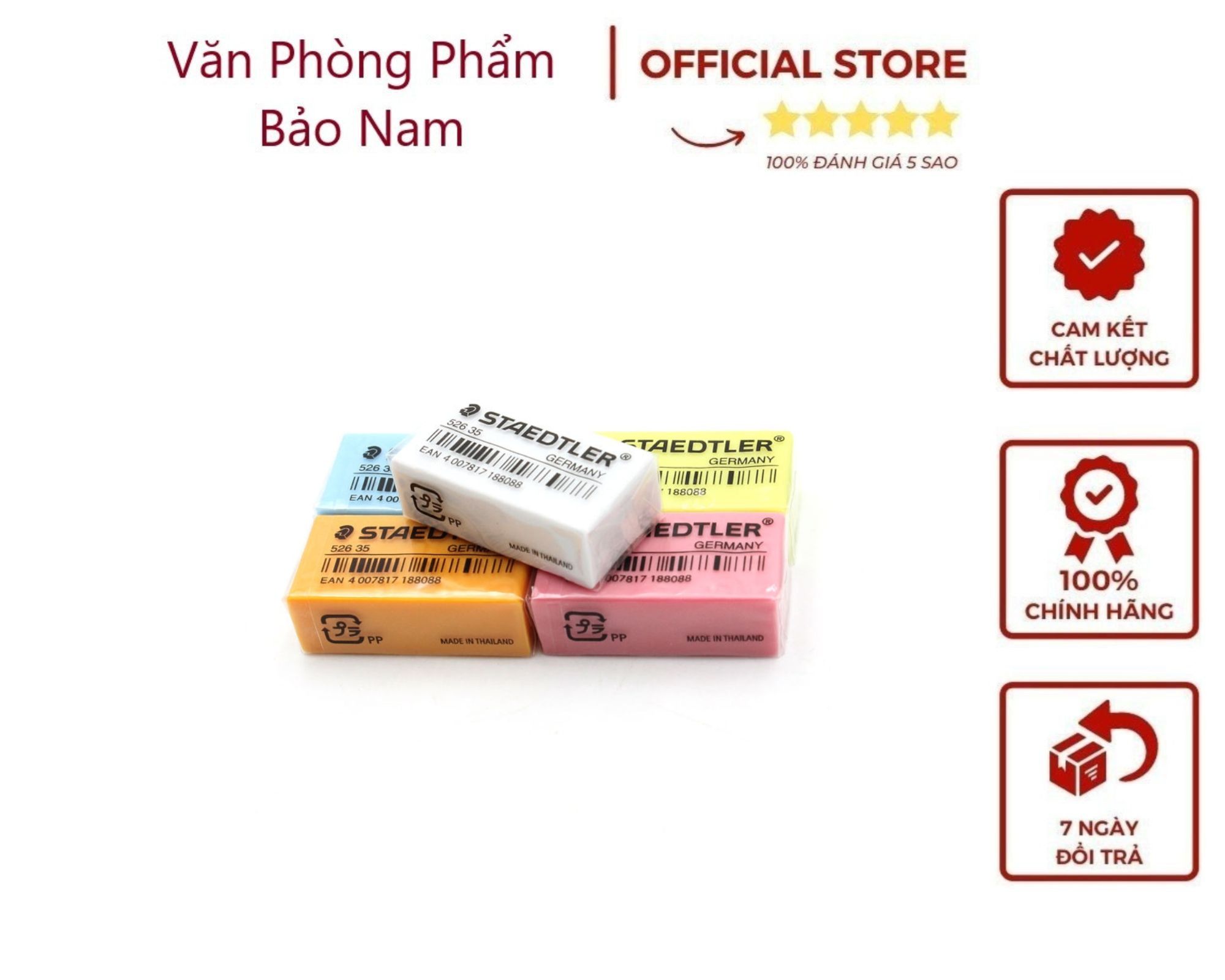 Tẩy chì staedtler 526 35p combo 2 viên , các màu,dễ dàng tẩy sạch vết bẩn