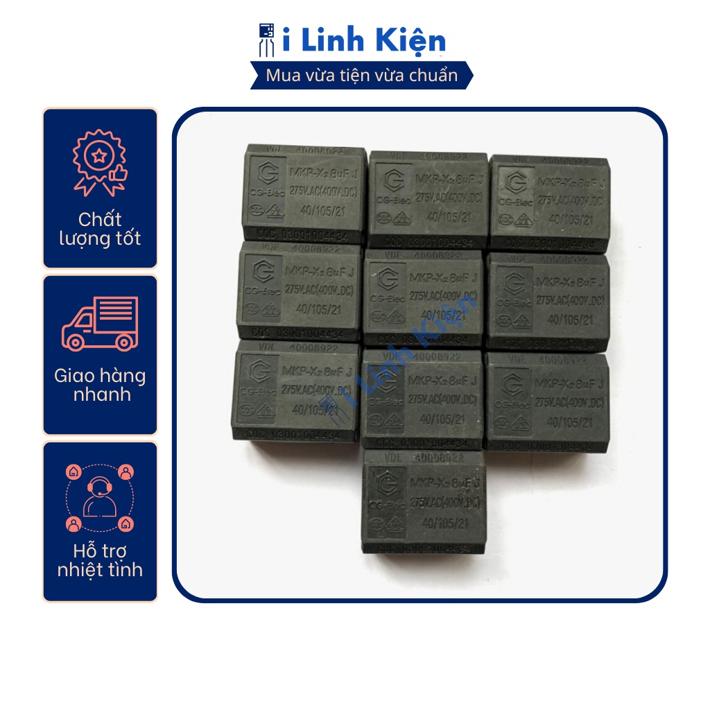 Tụ bếp từ 0.27UF 0.3UF 2UF 5UF 8UF 10UF combo 10 con.