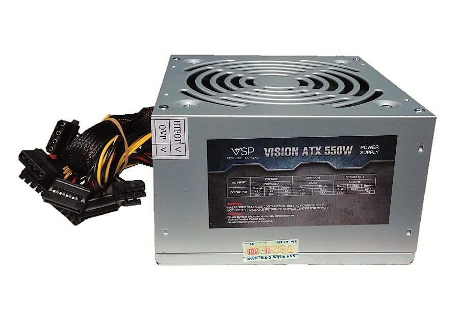 Bộ Nguồn Vi Tính PC Vision ATX 550W Kèm Dây Nguồn