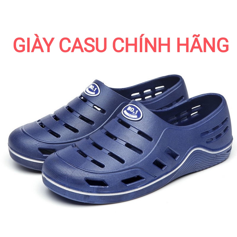 Giày nam cao su non, đi mưa, đi biển, kháng nước chống trơn xanh Navy CS2