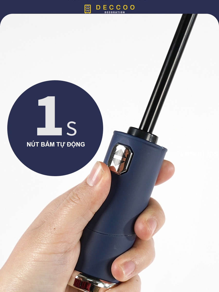 Dù Gấp Gọn Có Đèn Pin Đi Đêm, Ô Che Mưa Che Nắng 10 Nan Nút Mở Tự Động, Ô Gấp Gọn Chống Lật Kích Thước To.