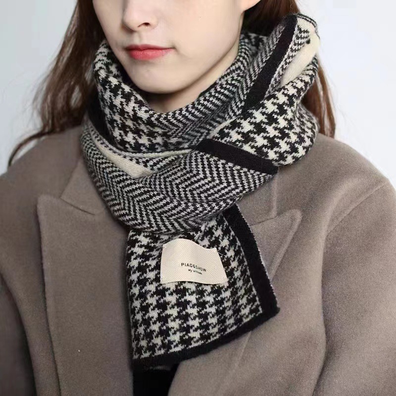 Khăn Len Choàng Cổ 2 Mặt Răng Cưa Cỡ Dài Dày Ấm - 100style