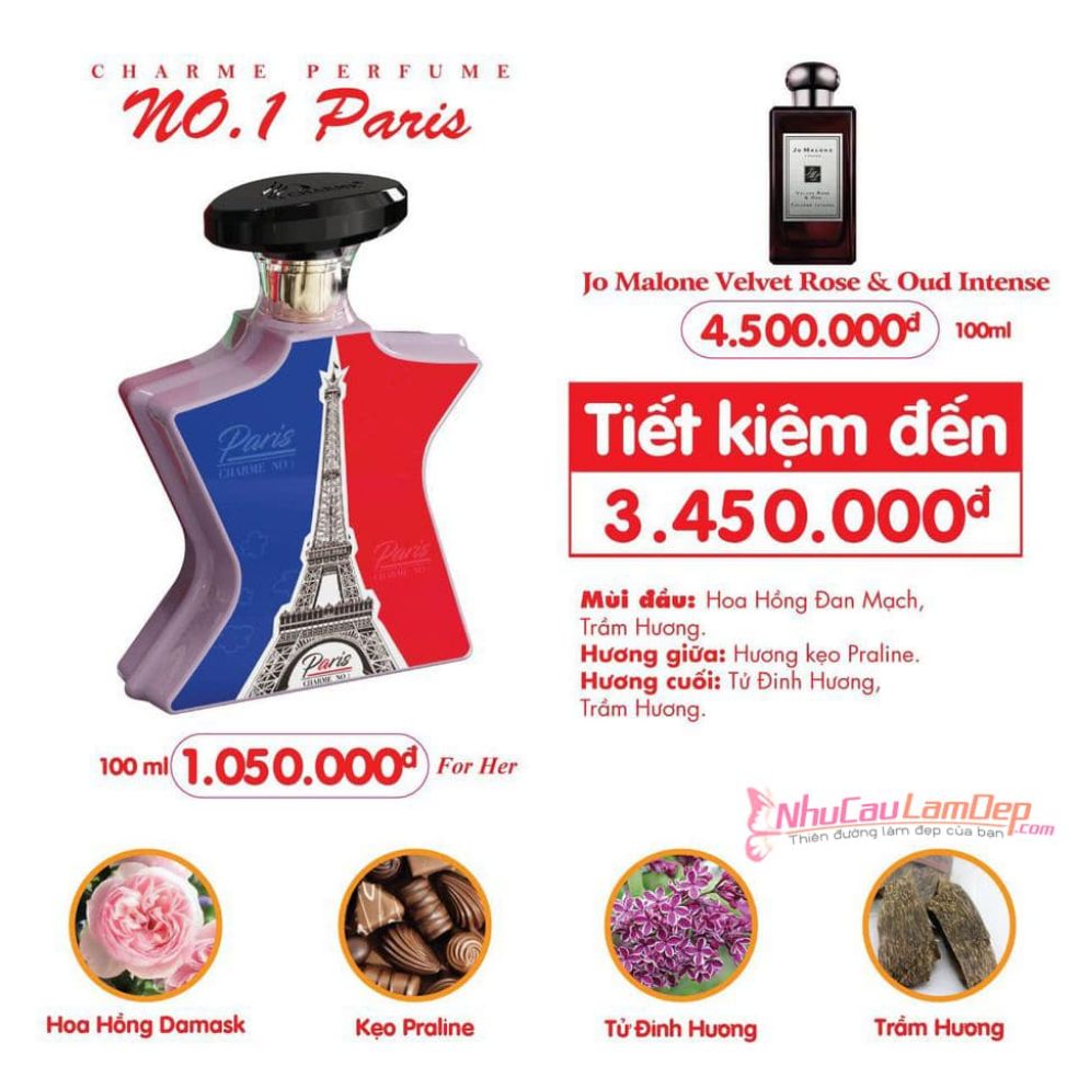 [HCM]Nước hoa nữ No 1 . Paris 100ml