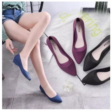 [ Hot ] Giày Búp Bê Mũi Nhọn Nhựa Dẻo G18
