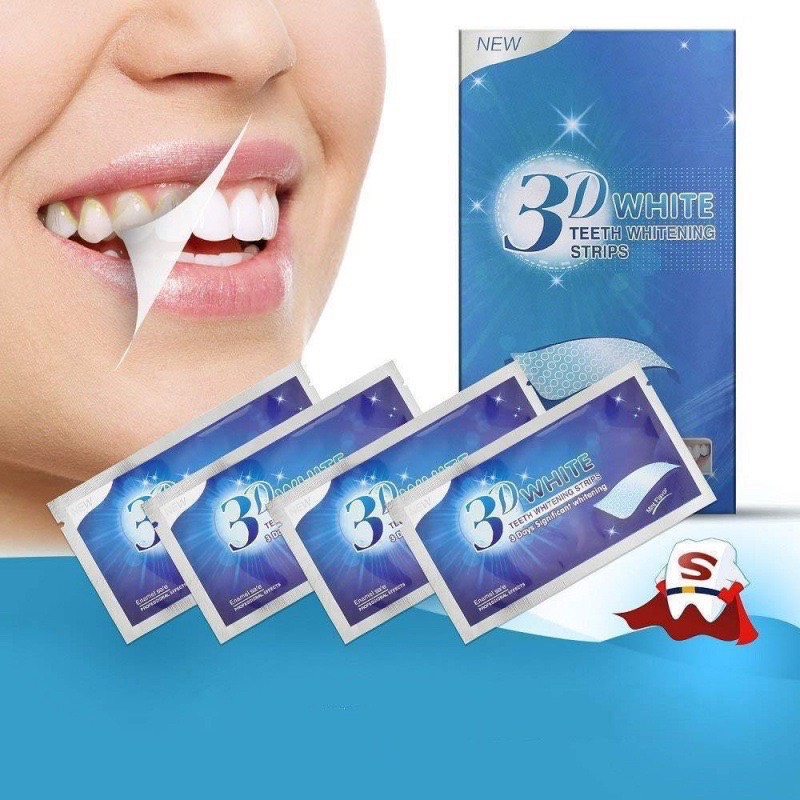 [ SẴN ] MIẾNG DÁN TRẮNG RĂNG 3D WHITE TEETH WHITENING STRIPS