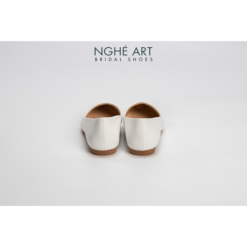 Giày cưới Nghé Art basic bệt búp bê bít mũi 194