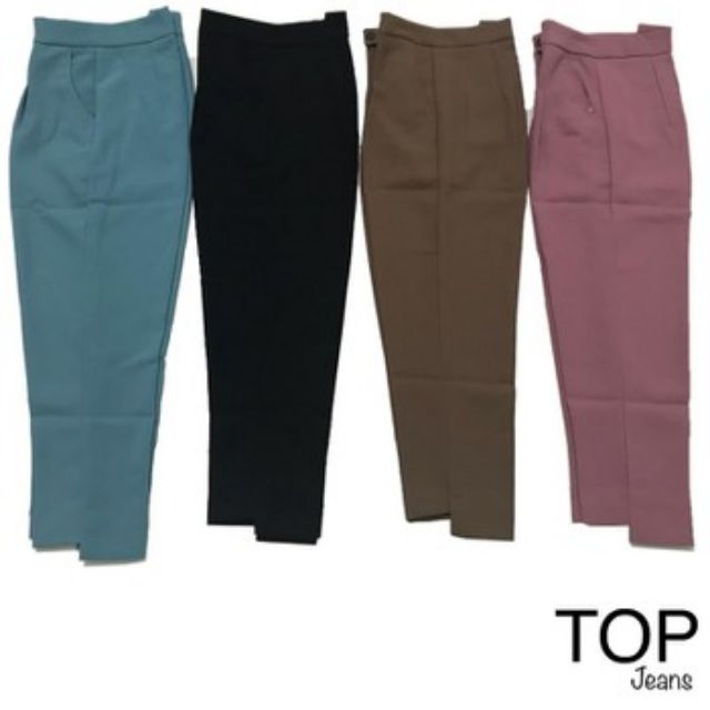 Quần baggy công sở gấu lệch đủ 4 màu