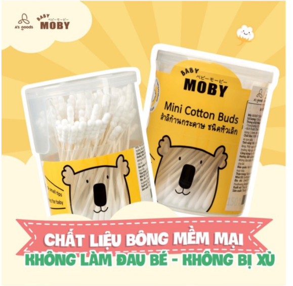 Bông tăm Moby đầu nhỏ Babymall.vn