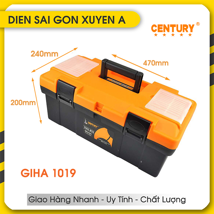Thùng đồ nghề - Hộp đựng dụng cụ đồ nghề kim khí, dụng cụ gia đình đa năng Century Giha-1019 , GIHA-1017