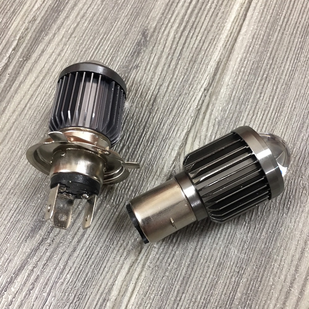 Đèn pha led xe máy bi cầu mini cos vàng pha trắng lắp xe máy