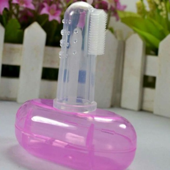 Bàn chải rơ lưỡi Silicon kèm hộp cho bé