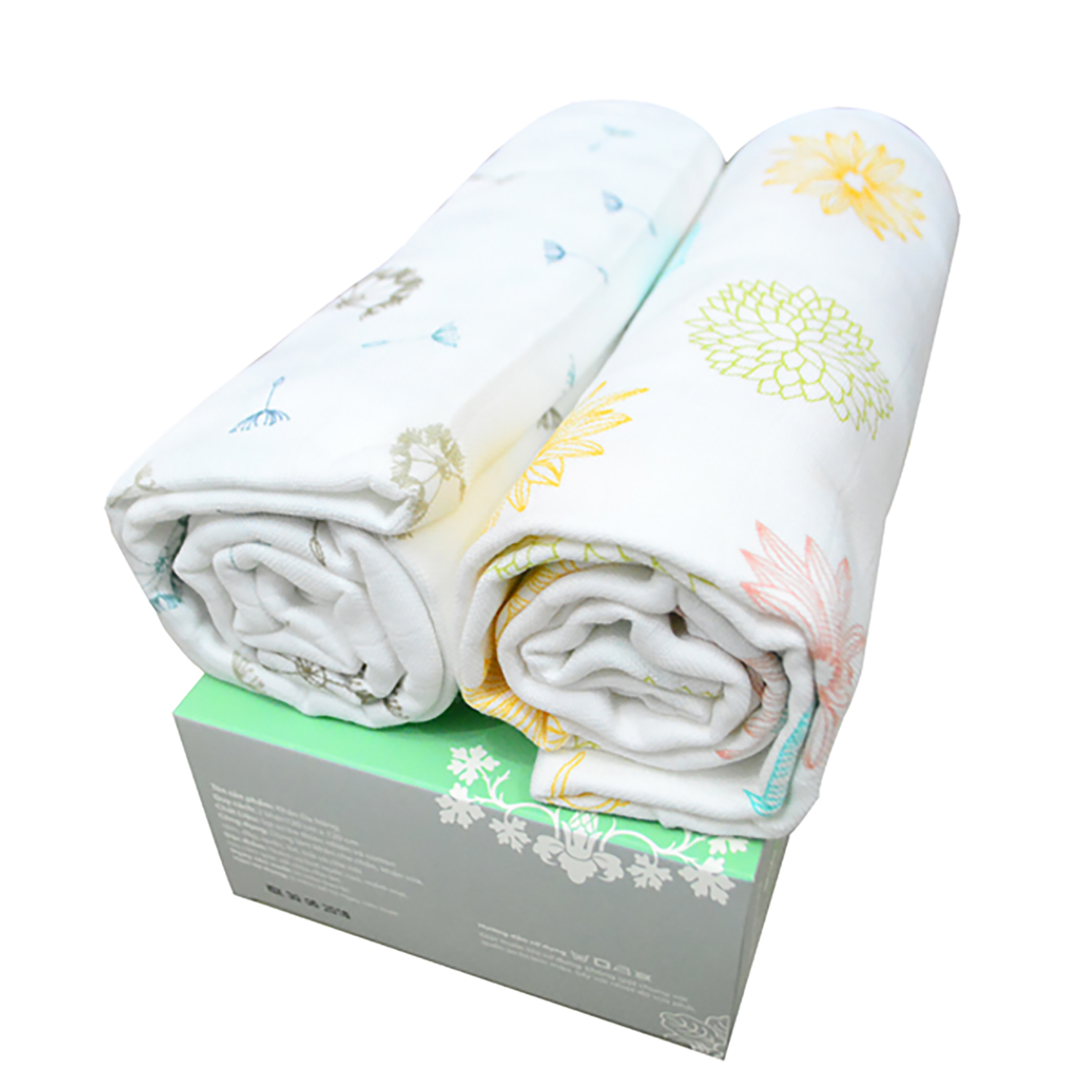 Bộ 2 khăn đa năng vải tre sợi kép cho bé 120x120 premium mamaru ma-kdn02 - diệt khuẩn, hút ẩm tốt, kháng tia uv