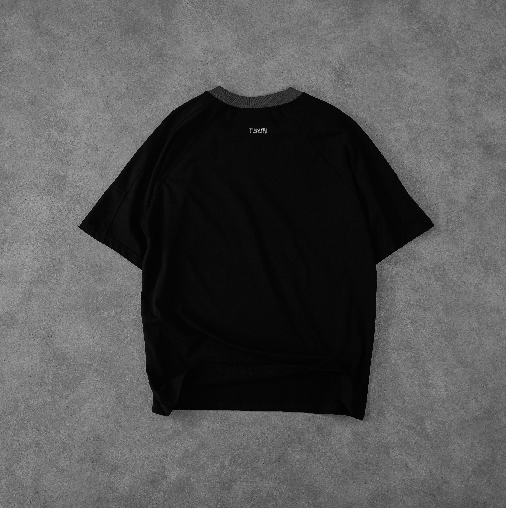 Áo Thun TSUN DualLine Tee - Đen - [UNISEX] - Thêu Logo