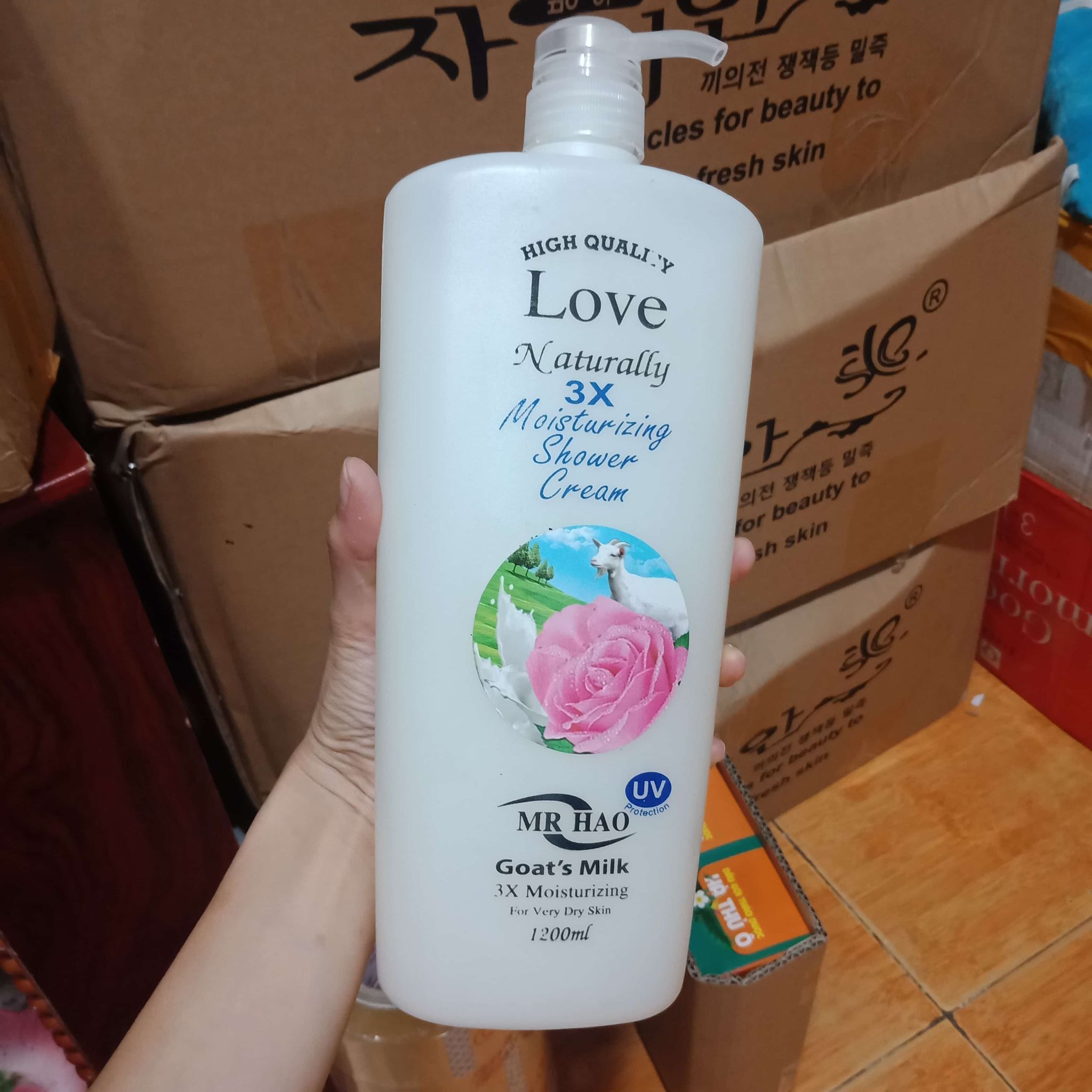 [HCM]Sữa Tắm Dê Cao Cấp Bông Hồng 1.2 lít