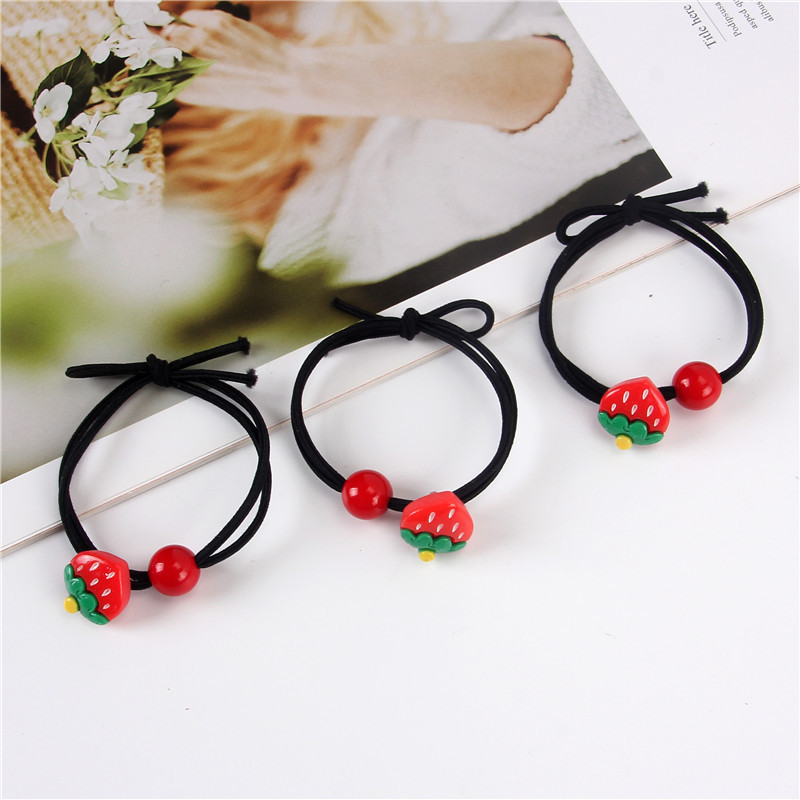 Dây Cột Tóc Dâu Tây Phong Cách Hàn Quốc Siêu Dễ Thương