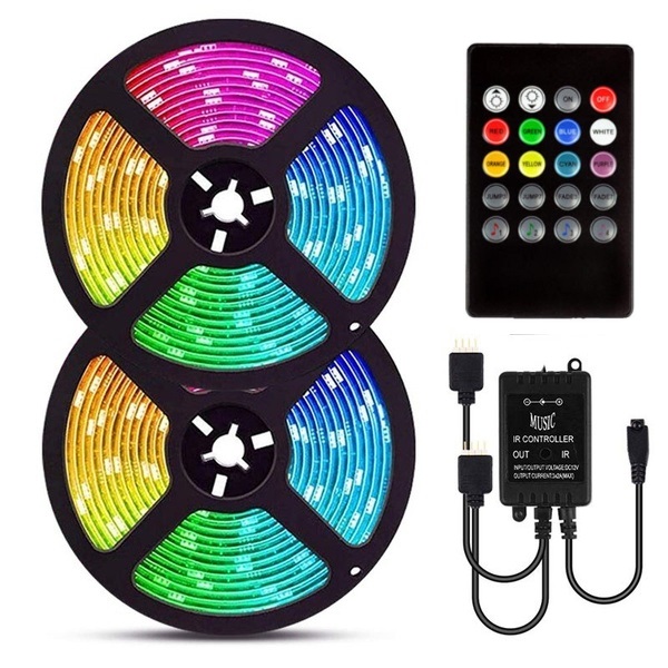 Bộ đèn Led dây 7 màu 5050-10m phủ keo silicon + Nguồn + Bộ khiển Led dây 10m cảm ứng nhạc