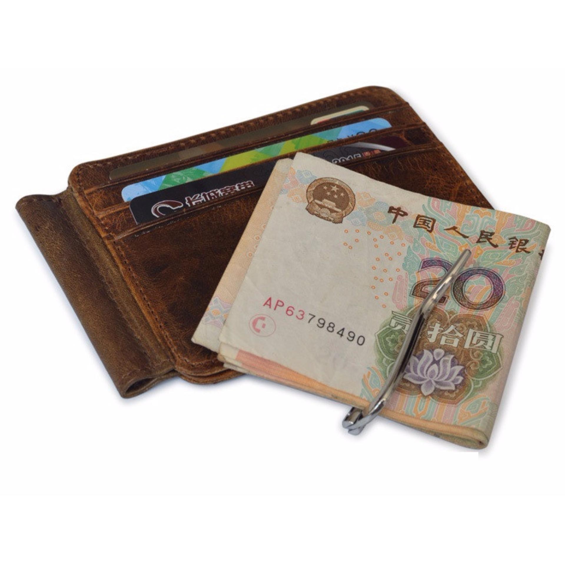 Vintage Money Clip Front Pocket Wallet Slim Minimalist Wallet RFID Blocking