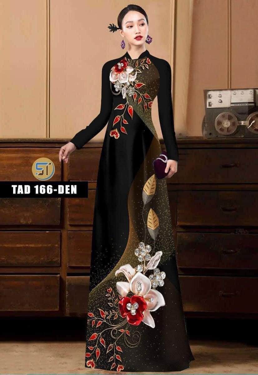 Vải may áo dài cao cấp sang trọng hoa đều vải lụa mềm rủ mát