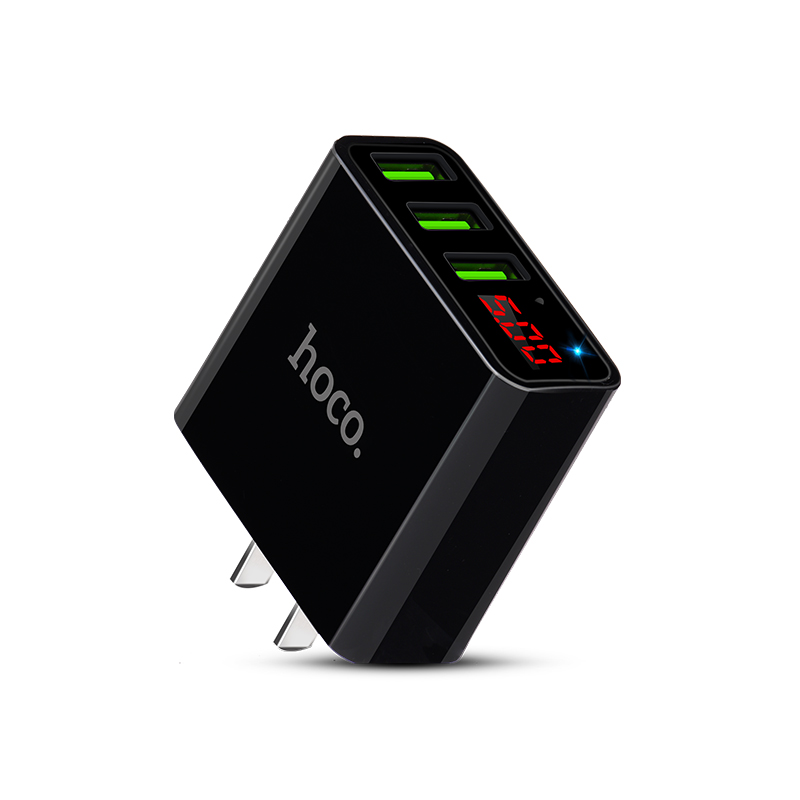 Cóc Sạc Nhanh Hoco C15 3 Cổng Usb 3.4a Màn Hình Led