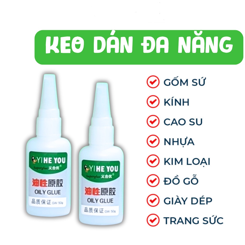 Keo Dán Đa Năng Siêu Dính YIHE YOU 50G ( Keo Dán Sắt, Gỗ, Nhựa, Trong Suốt, Keo Dán Con Ếch Dạng Gel Nước )