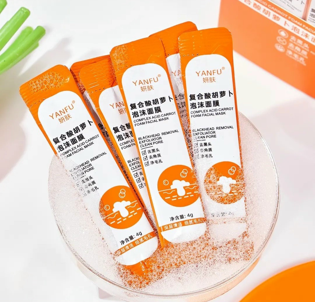 Hộp 12 Mặt Nạ Cà Rốt Sủi Bọt Yanfu