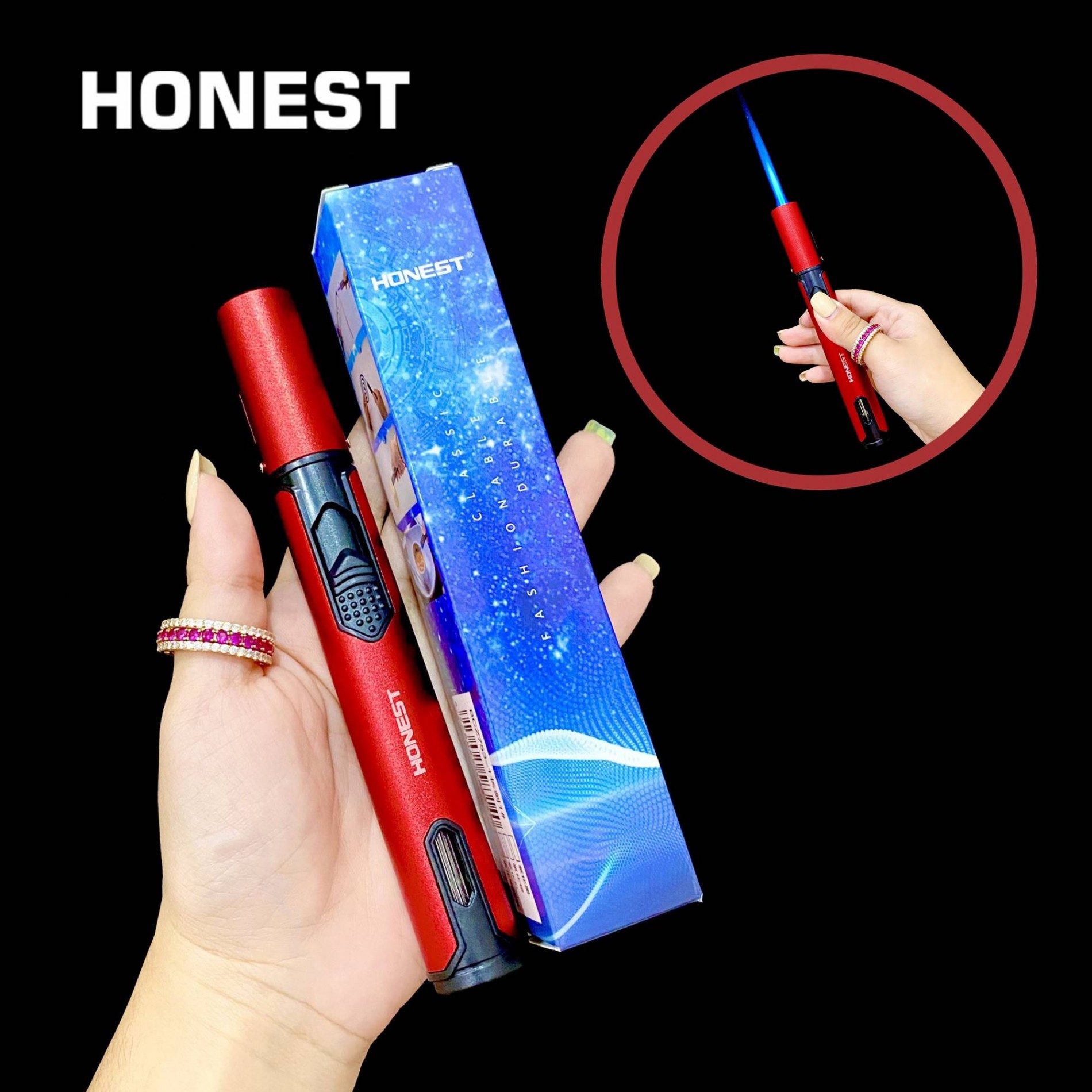 BẬT LỬA KHÈ HONEST 753 KIM LOẠI - (XÀI GAS)