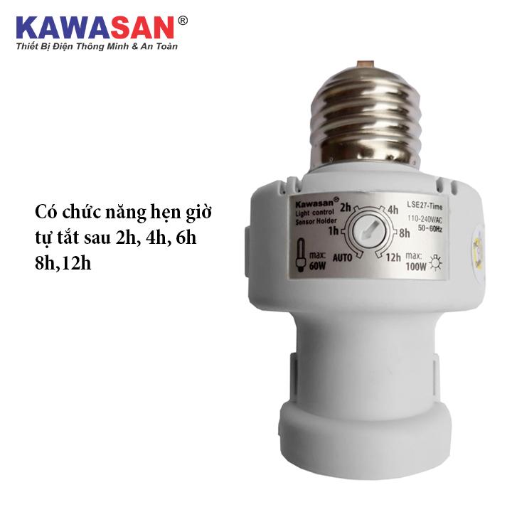 Đui đèn cảm ứng ánh sáng, Tự động mở đèn khi trời tối và tự tắt đèn khi trời sáng  LSE27-TIME