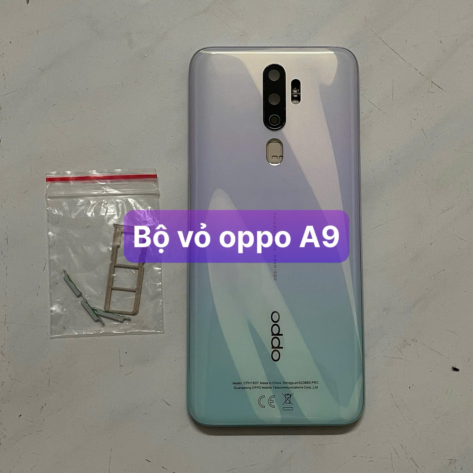 bộ vỏ xương oppo A9 2020 ,kèm khay sim,phím,kính camera