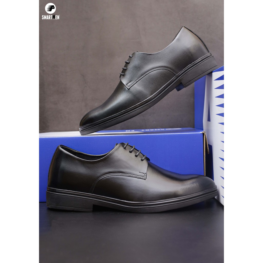 Giày Tây Da bò Tăng chiều cao SMARTMEN GCK-02 Đen