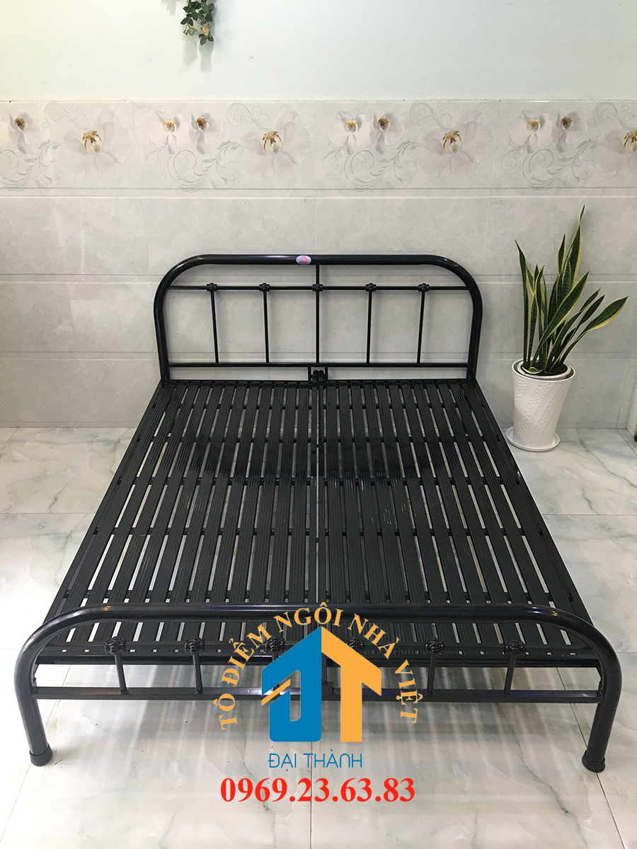 Giường  sắt mỹ nghệ 1m6x2m Đại Thành 01