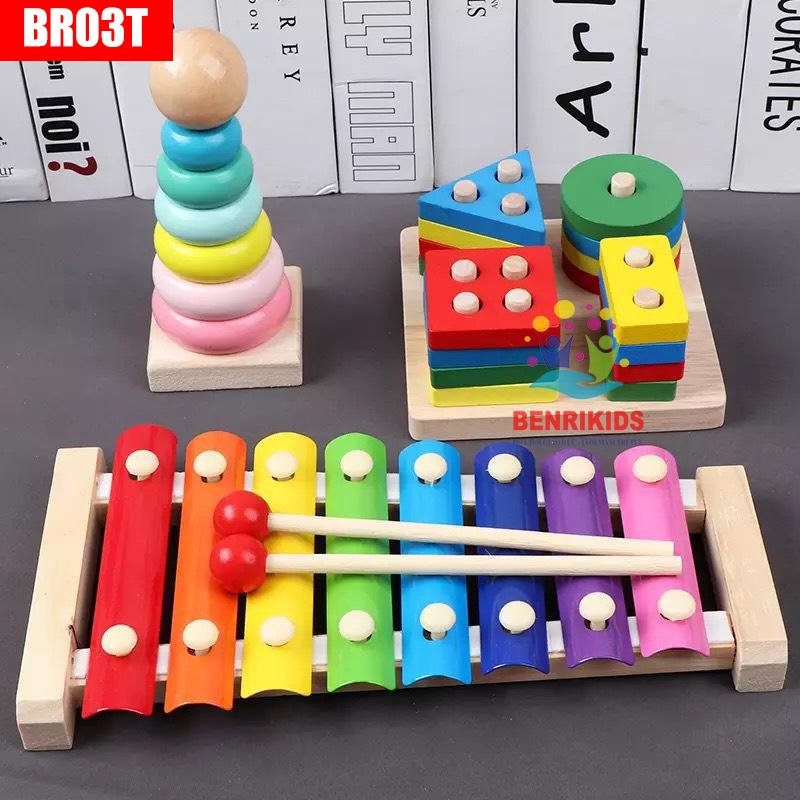 Educational toy combo br03t 8-bar xylophone guitar drop series Board