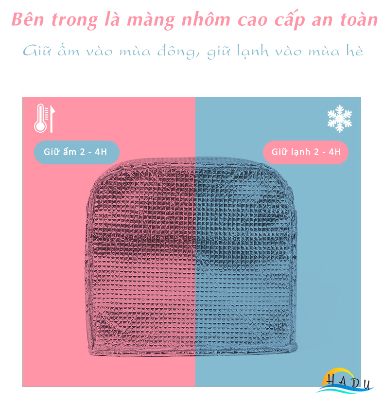 Túi Giữ Nhiệt Đựng Cơm Đồ Ăn Cao Cấp HADU