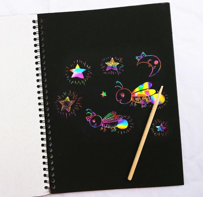 Sổ tay ma thuật khổ A4 - Rainbow scratch book paper note