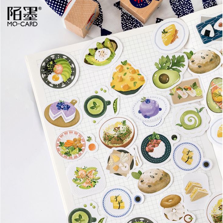 Bộ 46 Sticker Món Ăn Hàn Quốc Ngon Miệng E65