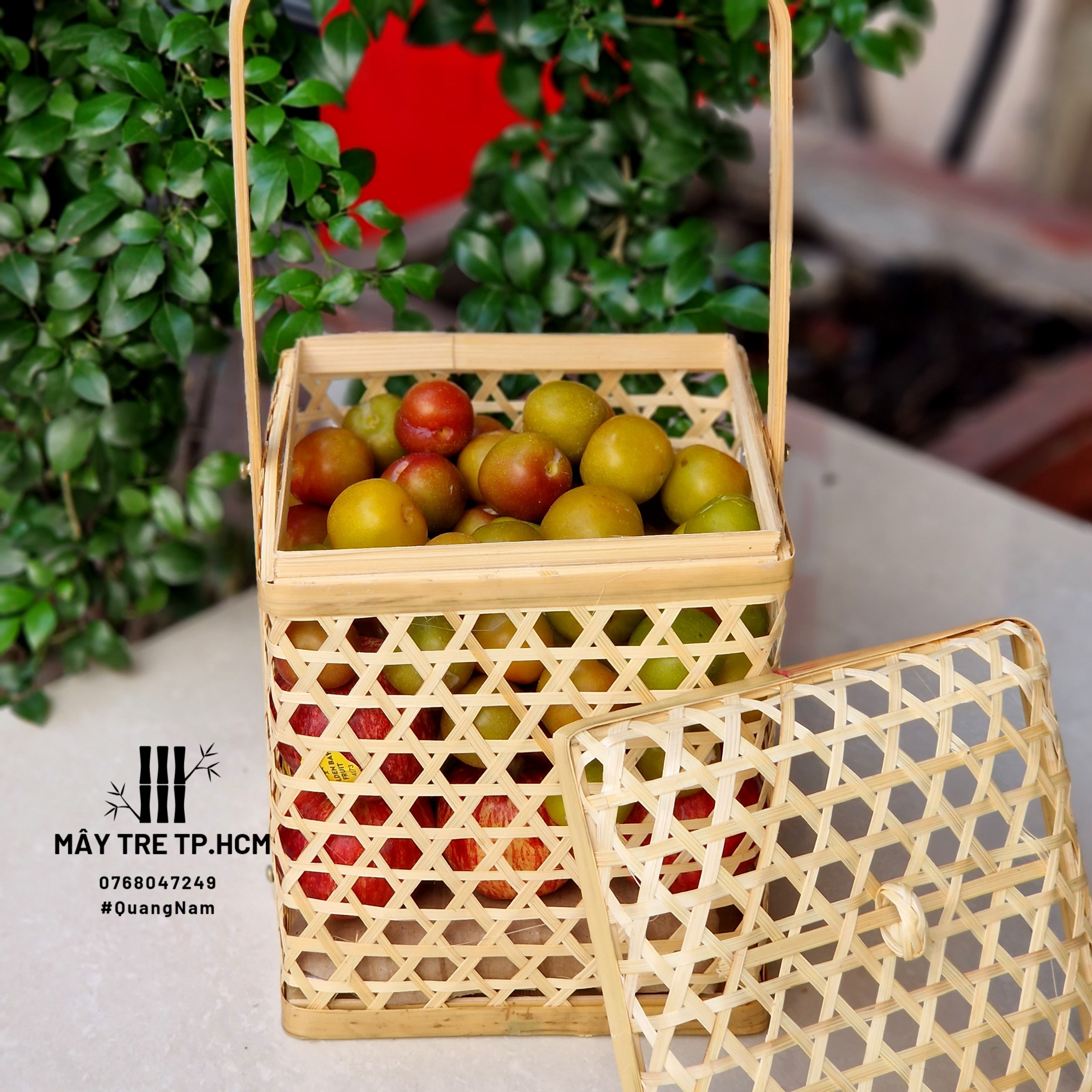 Giỏ mây tre đựng quà, trái cây, giỏ đựng quà tết