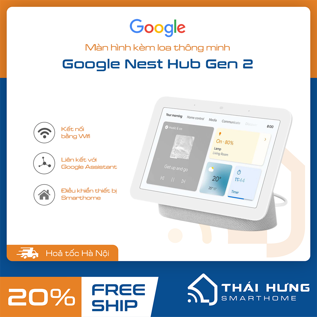 Google Nest Hub Gen 2 nguyên seal tích hợp trợ lý ảo Google Assistant với