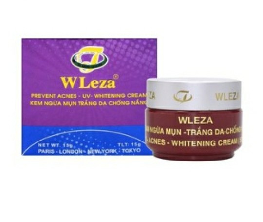 [HCM]Kem ngừa mụn trắng da chống nắng WLeza 15G