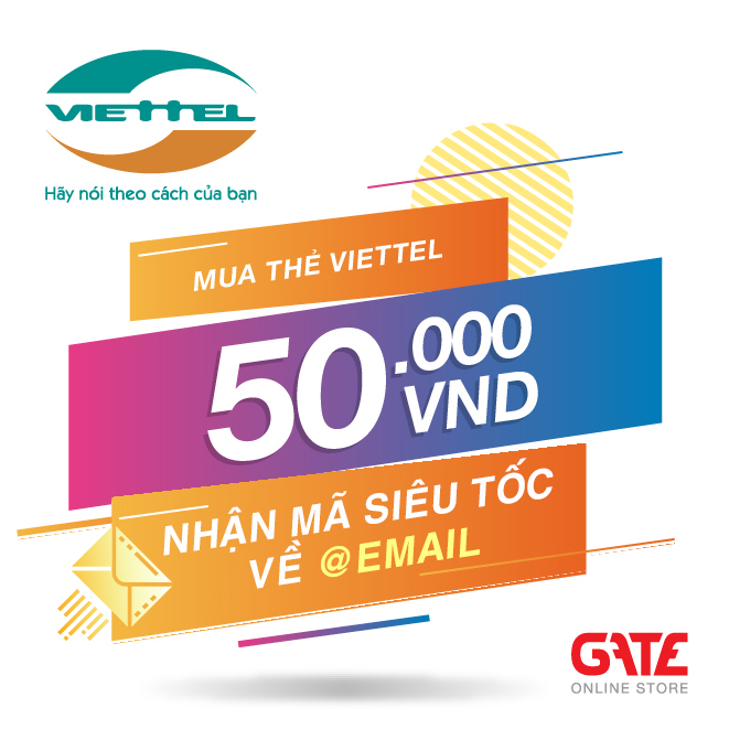 Thẻ VIETTEL 50.000 - nhận mã SIÊU TỐC qua EMAIL