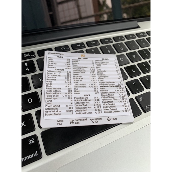 Miếng dán phím tắt AI, PTS, Lightroom, Premier Pro cho Macbook / Windows | Magicwrapvn