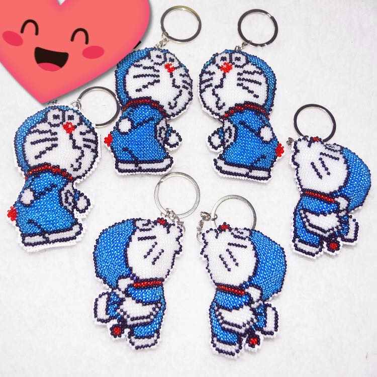 [HCM]Móc khóa đính hạt cườm hình đôremon siêu cute